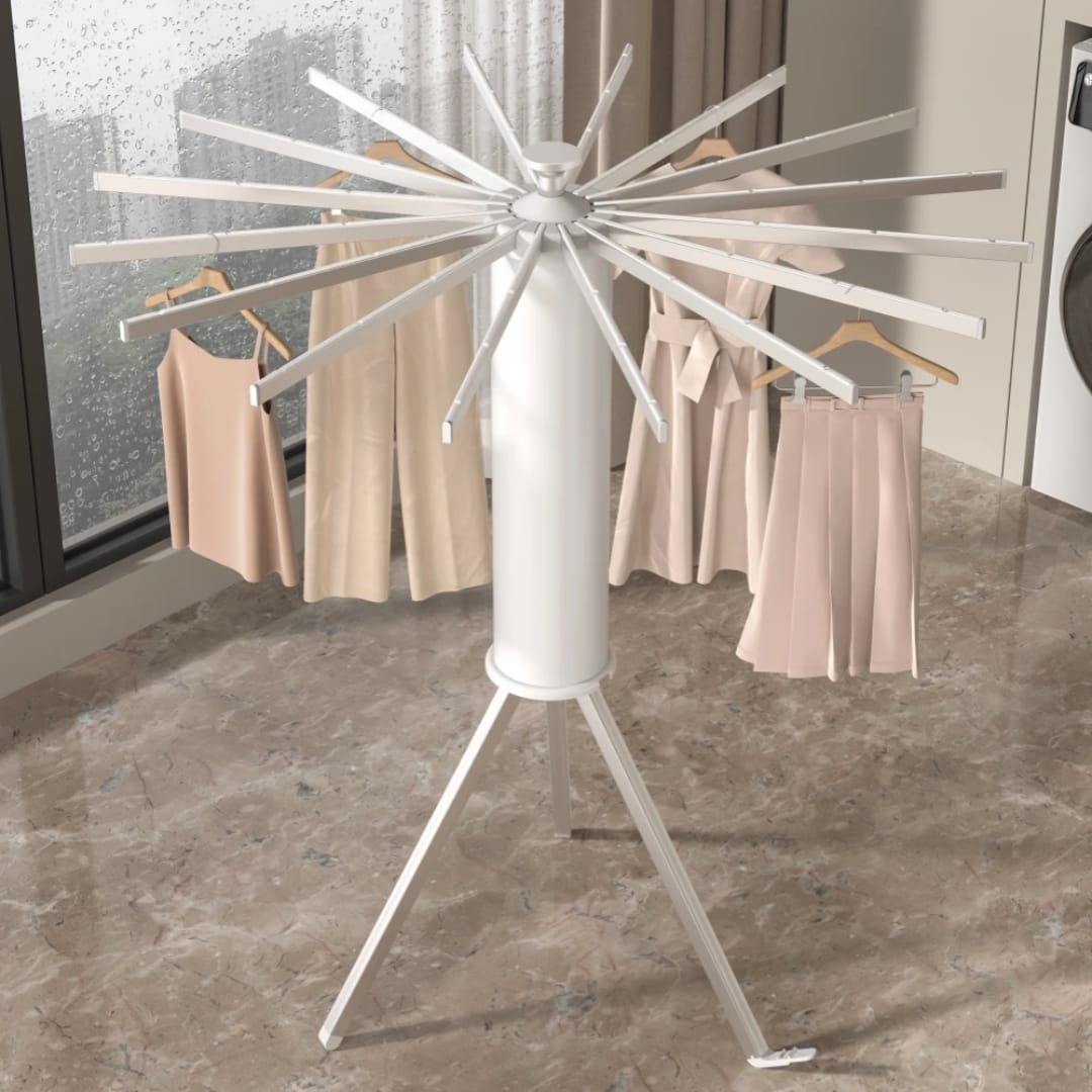 Foldable tripod clothes drying stand - منشر تجفيف الملابس الثلاثي القابل للطي