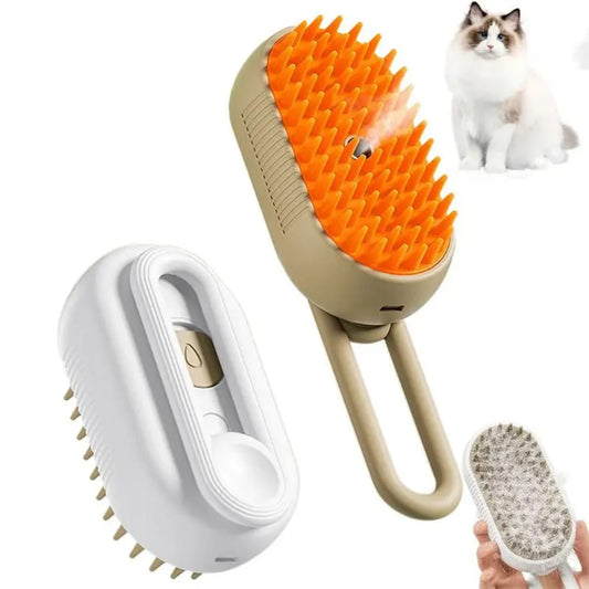 2-in-1 Pet Grooming Brush with steam – Ideal for Cats & Dogs. فرشاة تمشيط الحيوانات الأليفة 2 في 1 مع بخاخ مدمج – مثالية للقطط والكلاب